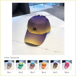 【No.5 パープル】帽子 グラデーション キャップ ローキャップ フリーサイズ カラフル ダンス ストリート おしゃれ ぼうし スポーツ カジュアル レディース メンズ 男女兼用 日よけ野球帽 登山 釣り ゴルフ 運転 アウトドア